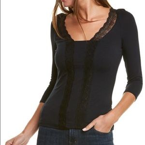 Bailey 44 navy black lace top